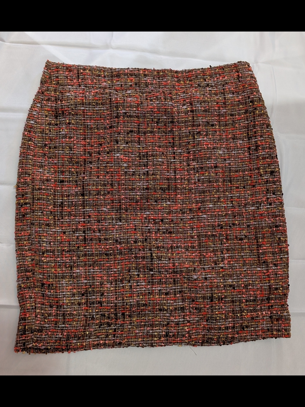 J. Crew Multicolor Tweed Pencil Skirt - Brown & Red Accents